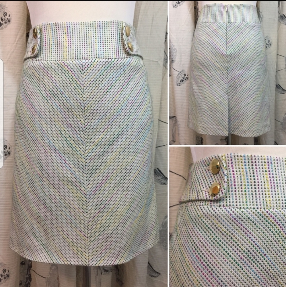 Trina Turk Skirt White Fitted Pencil Sz. 4 NWT